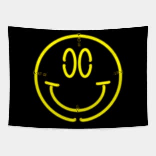 Neon Happy Face Tapestry