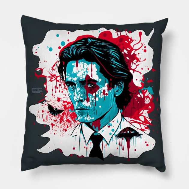 American Psycho, Patrick Bateman Pillow by Tazlo