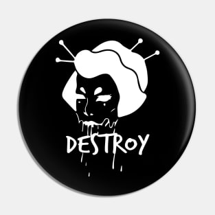 Destroy Geisha Zombie Pin