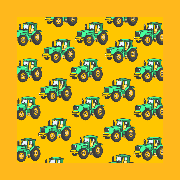 Cool Tractors for Farmer and Farmers in Yellow by KK-Royal