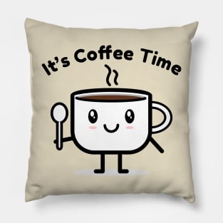 it's coffee time - Kawaii Coffee Pillow