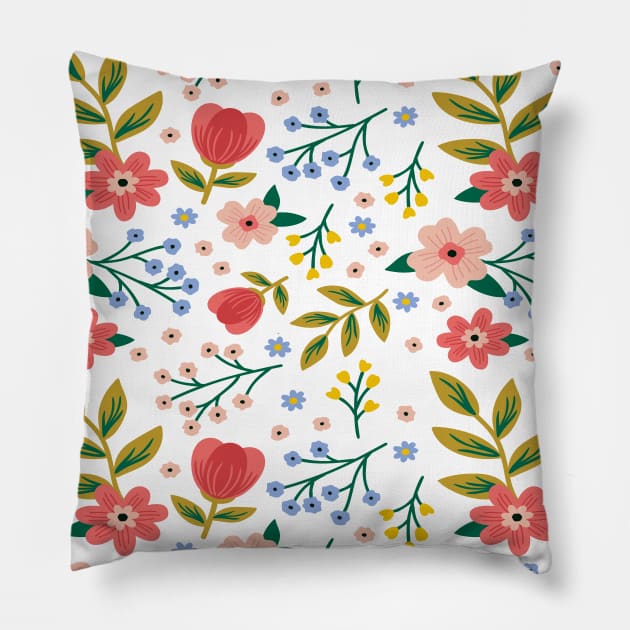 Cute Flowers Pattern, Happy Mothers Day Gifts Pillow by DragonTees