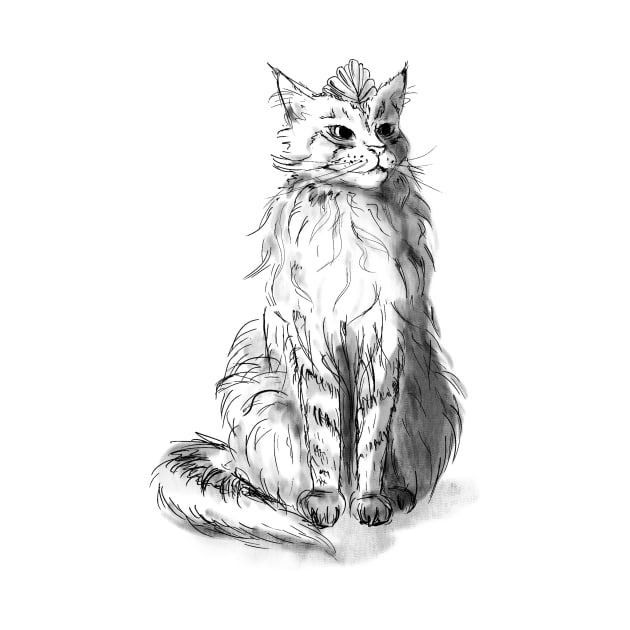 The maine coon cat queen by Verchi