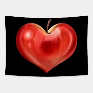 Apple In Heart Shape - Vegetarian - Go Vegan Tapestry