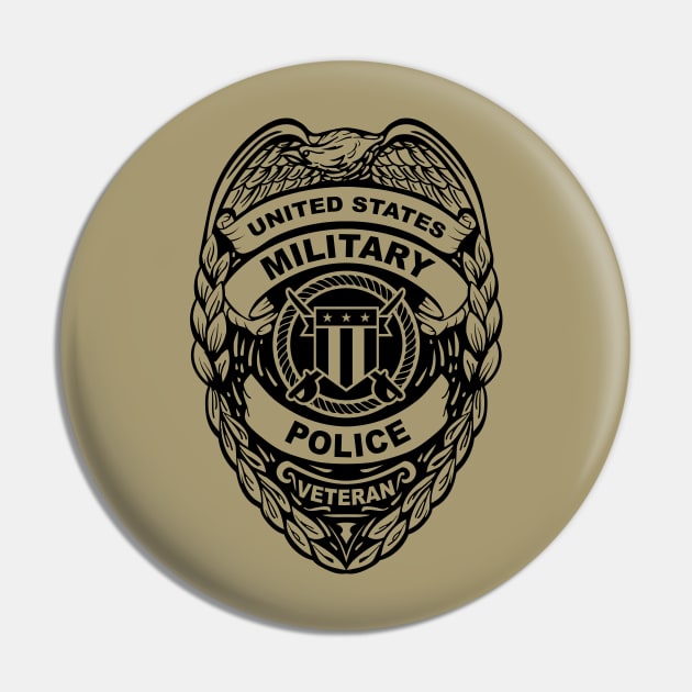 U.S. Military Police Veteran Black Badge Pin by hobrath