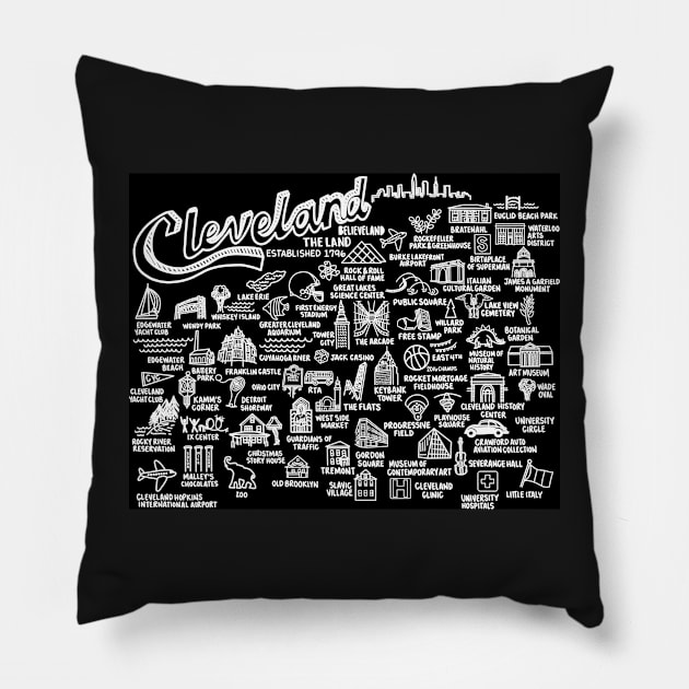 Cleveland Ohio Map Pillow by fiberandgloss