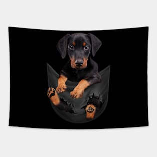 Doberman dog with love Tapestry