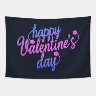 Cute Happy Valentine's Day Calligraphy Greeting Tapestry