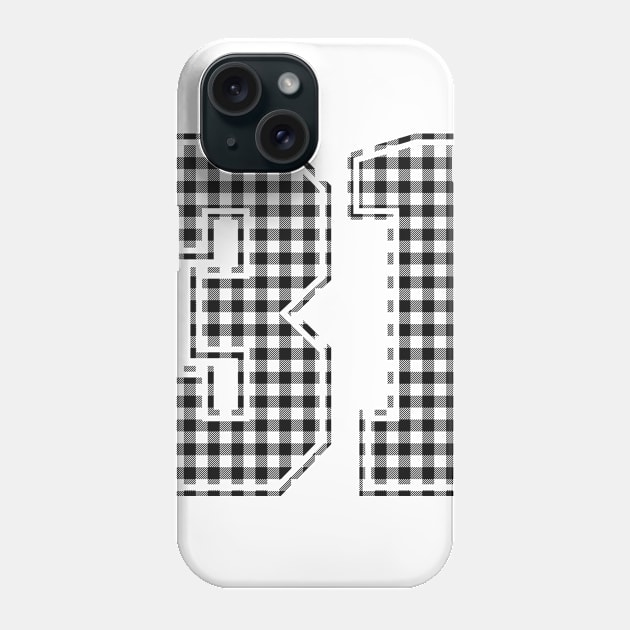 Plaid Number - 31 - Dark Phone Case by tavare