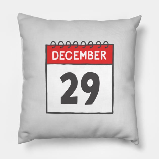 December 29th Daily Calendar Page Illustration Pillow by jenellemcarter