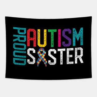 Proud Autism Sister Autism Awareness Tapestry