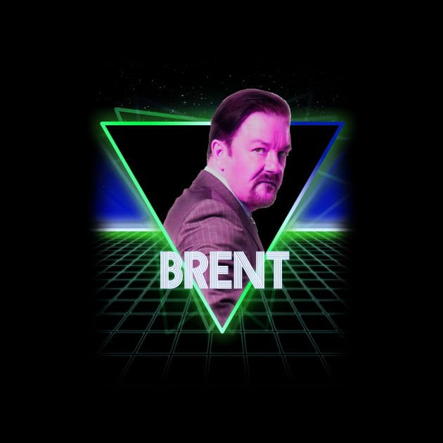 The Office David Brent Retro 80s Neon Landscape by Bevatron