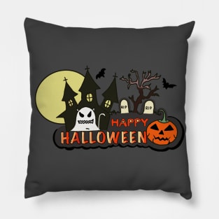 Halloween Pumpkin and Bat Scary Costume for Men Women Pillow