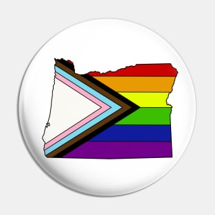 Progress pride flag -Oregon Pin