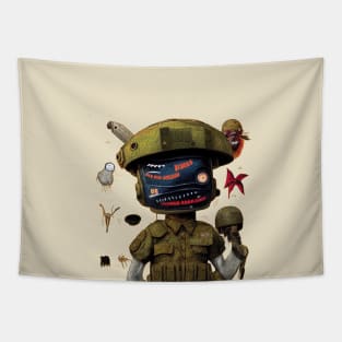 slacked brain soldier Tapestry