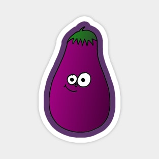 Happy Smiling Eggplant Magnet