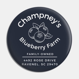 Champney's Blueberry Farm (white letters) Pin