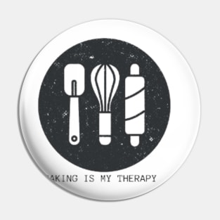 funny baking quote;baking is my therapy Pin