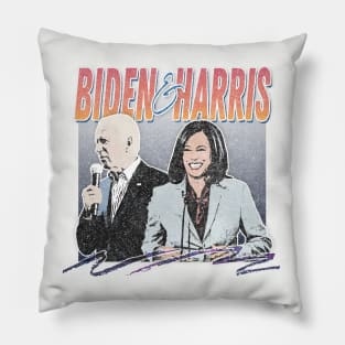 Biden And Harris / Retro Style Faded Fan Design Pillow