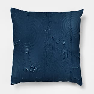 Fluid Pour Blue Rain Water Ripples Pillow