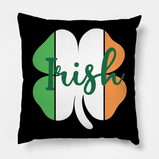 Shamrock with Irish Flag Colors Design for Men, Women, Kids Pillow by HopeandHobby