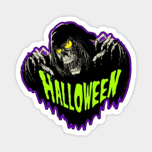 HALLOWEEN with the Grim Reaper Green Magnet