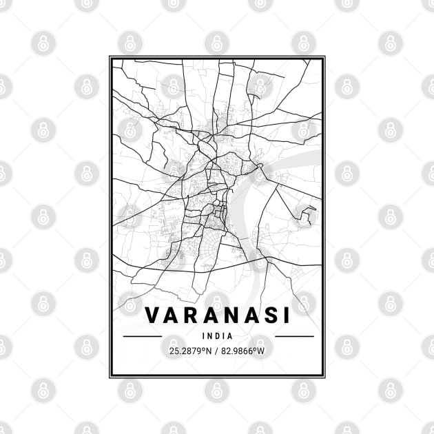 Varanasi Light City Map by tienstencil