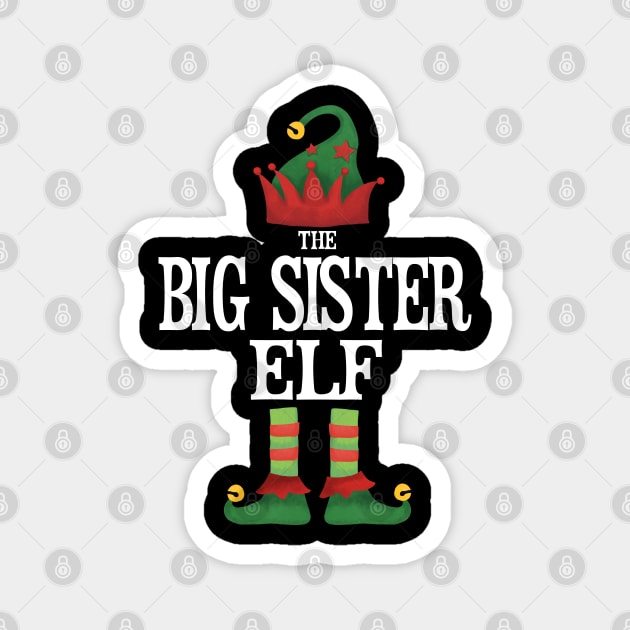 Big Sister Elf Matching Family Group Christmas Party Pajamas Magnet by uglygiftideas