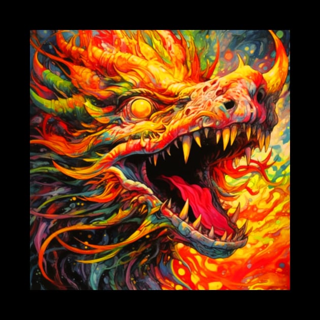 Ferocious Red Dragon Art Unleash Power & Fire in this Fiery Design by JojoArtEvo