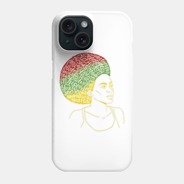 Afro Black Pride Woman T Phone Case by LindenDesigns