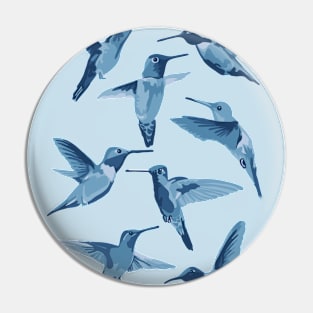 Blue Hummingbirds Pin