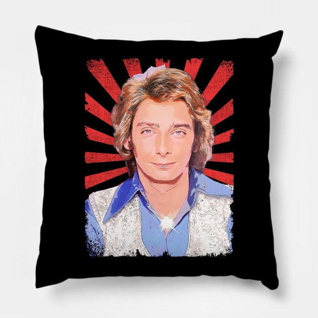 barry manilow Vintage Fan Art Pillow by Sakonipopart