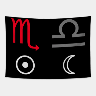 Scorpio Sun Libra Moon Zodiac Sign Tapestry