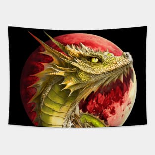 Dragon on Bloody Moon Tapestry