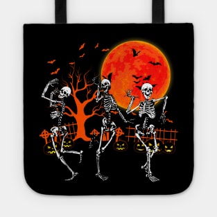 Dancing Skeletons Dance Challenge Halloween Scary Skeleton Tote