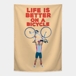 Life is Better on a Bicycle Tapestry