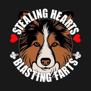 Sheltie Stealing Hearts Blasting Farts Shetland Sheepdog T-Shirt