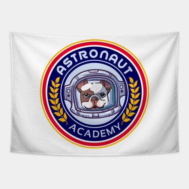 French Bulldog Astronaut Academy Tapestry by UNDERGROUNDROOTS