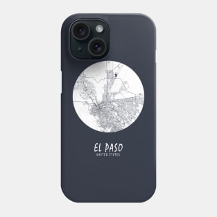 El Paso, USA City Map - Full Moon Phone Case