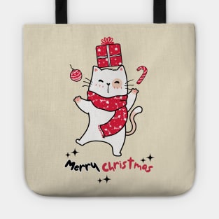 Merry Christmas Meowy Christmas Happy Cat Tote