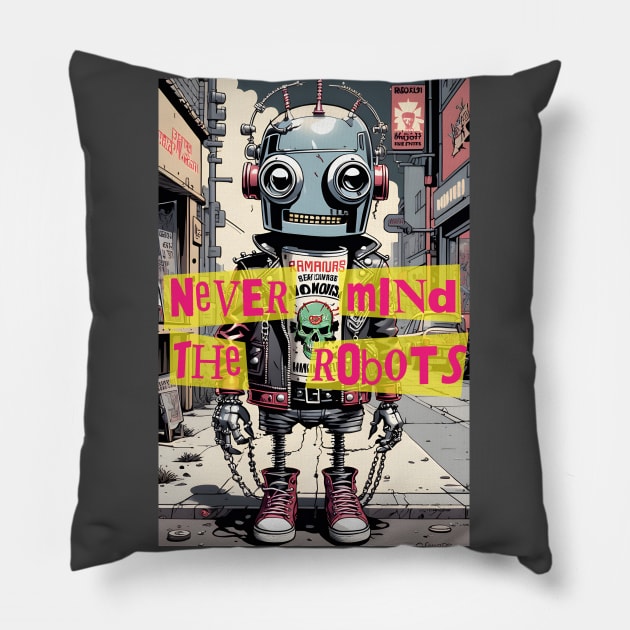 Punk Robot Pillow by chilangopride