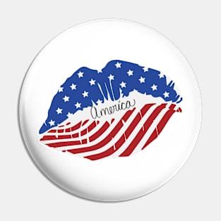 America kiss Pin