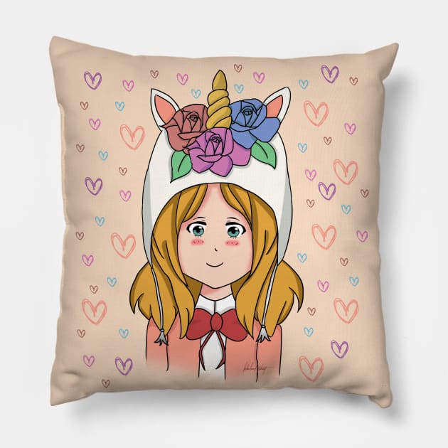 anime unicorn Pillow by KDaisy.design