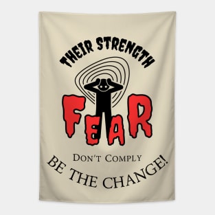 Political Humor - Their strength is Fear Don't Comply Tapestry