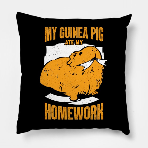 My Guinea Pig Ate My Homework Animal Lover Gift Pillow by Dolde08