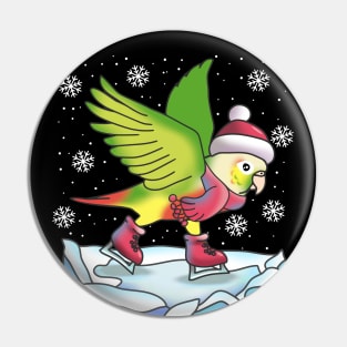 Ice Skating Pineapple Conure Pin