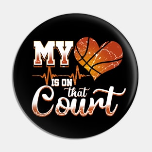 I Love Basketball Pin