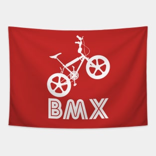 BMX Silhouette (White) Tapestry