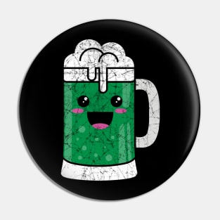 Kawaii Distressed Green Beer Pin