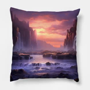 Waterfall Majestic Beautiful Landscape Pillow